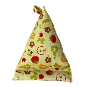 Cell Phone Pillow Stand Yellow Green Fruit Vegetable Fabric Handmade Holder
